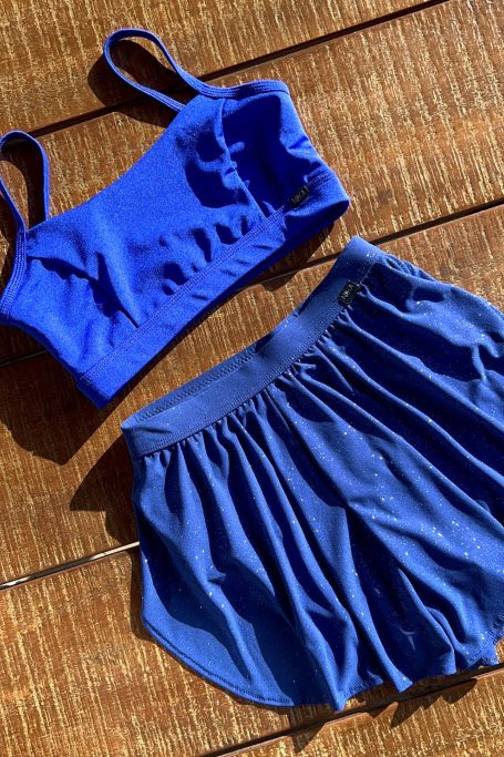 Spódnico-Spodenki ROSE Brokat Chabrowy