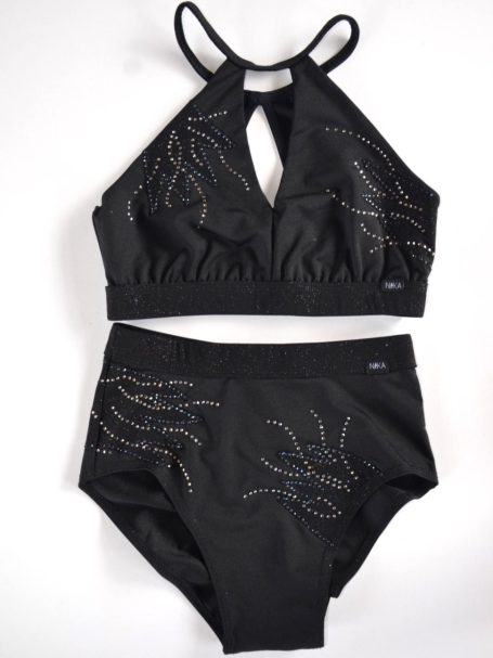 Komplet przystrojony czarny S